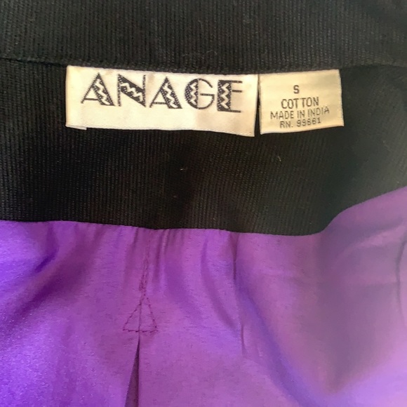 ANAGE vintage cotton jacket beaded ribbon circles - Picture 6 of 10